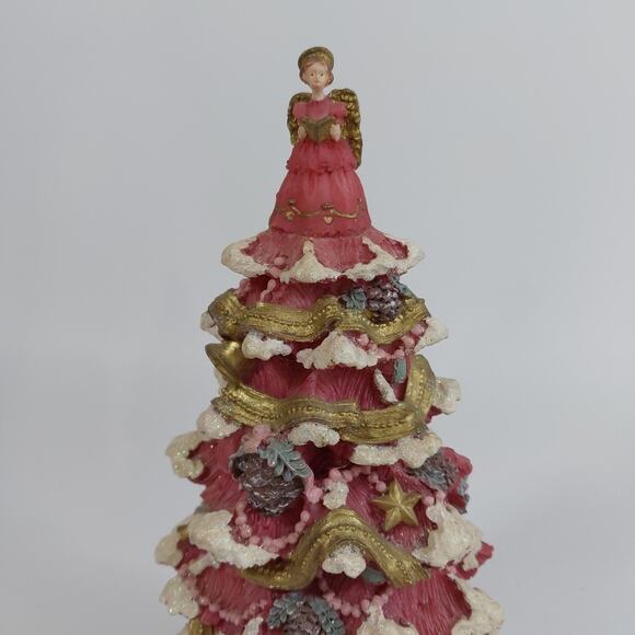 Design Impressions Musical Christmas Tree Pink Gold Angel "O Christmas Tree" 10" - Picture 2 of 7